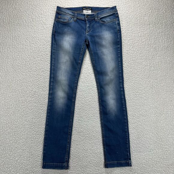 Dolce & Gabbana Girly Jeans Women’s EU6 Low Rise Slim Blue Stretch Denim Italy - Picture 2 of 14